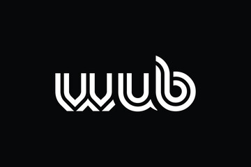 WUB Creative Unique Modern Letter Logo Design. Elegant Monogram Logo Design with Decorative Elements and Typography