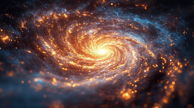Exploring the cosmic spiral galaxy outer space digital art celestial environment high-detail view astronomical concept
