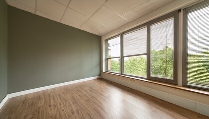 Fototapeta premium empty room corner view with large windows