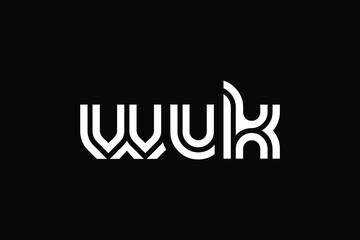 WUK Creative Unique Modern Letter Logo Design. Elegant Monogram Logo Design with Decorative Elements and Typography