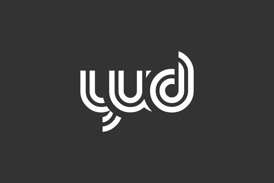 YUD Creative Unique Modern Letter Logo Design. Elegant Monogram Logo Design with Decorative Elements and Typography