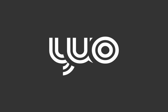 YUO Creative Unique Modern Letter Logo Design. Elegant Monogram Logo Design with Decorative Elements and Typography