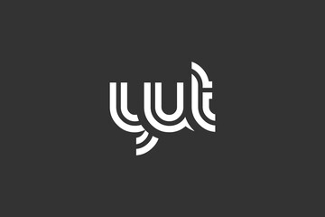 YUT Creative Unique Modern Letter Logo Design. Elegant Monogram Logo Design with Decorative Elements and Typography