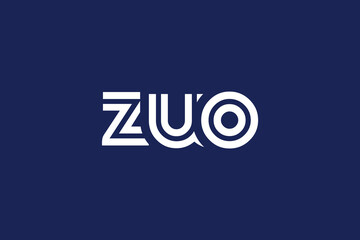 ZUO Creative Unique Modern Letter Logo Design. Elegant Monogram Logo Design with Decorative Elements and Typography