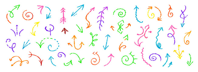Colorful Hand-Drawn Arrow Set:  Graphics, Design Elements