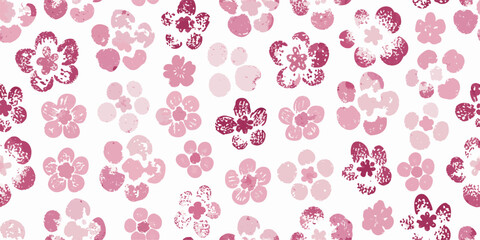 Pink Floral Pattern Seamless Texture Background