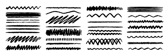 Hand-drawn Black Ink Brush Strokes & Lines: Design Elements