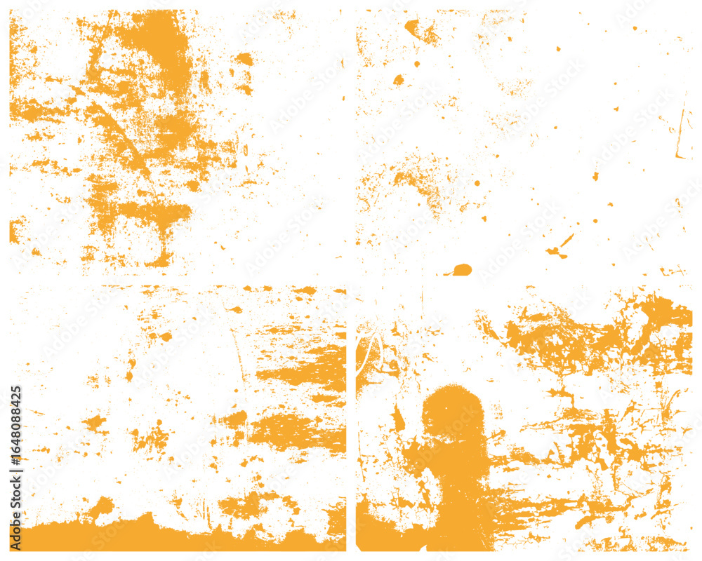 Poster the image shows an abstract textural pattern with distressed and mottled orange shapes layered on a 