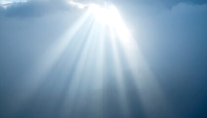Obraz premium Abstract beam of light piercing through dense fog, hopeful tone
