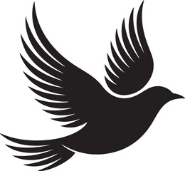 Obraz premium Silhouette of a Flying Dove Freedom Symbol