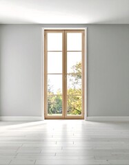 Fototapeta premium Empty room with a large window