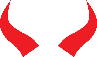 Red devil horns in illustration