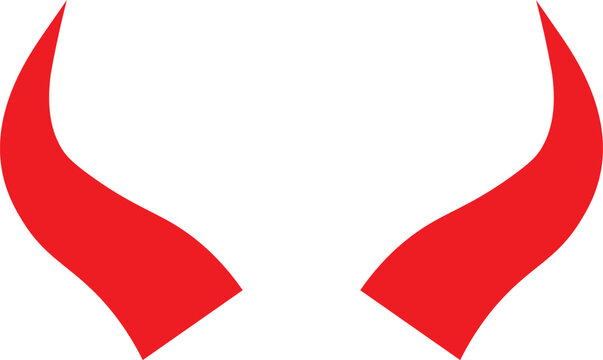 Red devil horns in illustration
