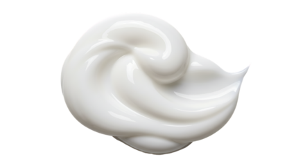 professional high quality A blob of white cream on a solid black background