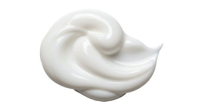 professional high quality A blob of white cream on a solid black background