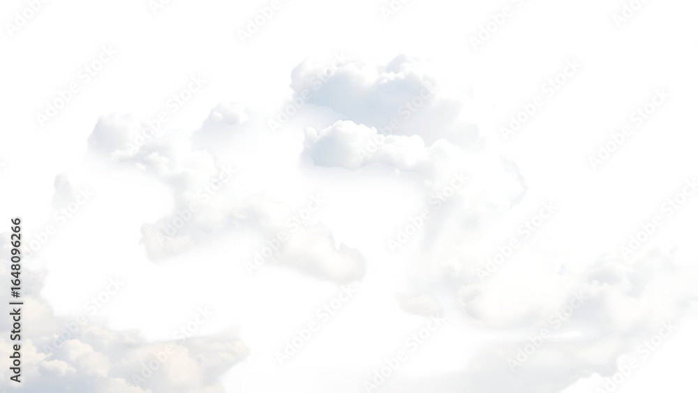 Poster realistic white cloud sky element isolated on transparent background fluffy clouds in cutout isolate