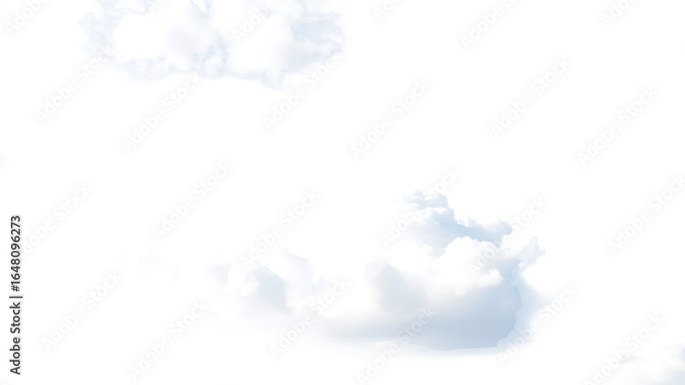 Poster realistic white cloud sky element isolated on transparent background fluffy clouds in cutout isolate