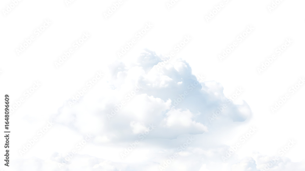 Poster realistic white cloud sky element isolated on transparent background fluffy clouds in cutout isolate