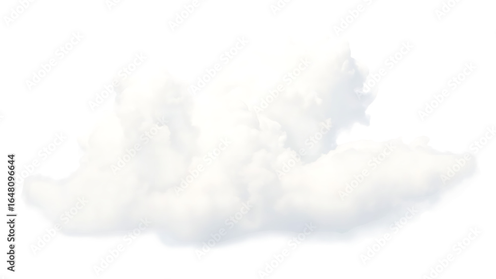 Poster realistic white cloud sky element isolated on transparent background fluffy clouds in cutout isolate