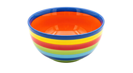Isolated Colorful Striped Ceramic Bowl