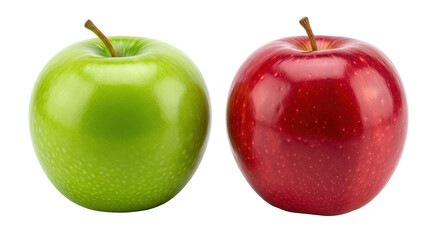 Isolated Green and Red Apples on White