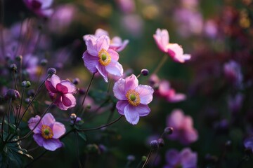 Obraz premium Anemone canadensis in a wild garden Russia