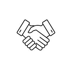 Business handshake agreement partnership deal icon isolated on white background
