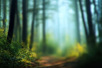 Obraz premium Blurry abstract image of a forest