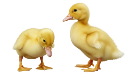 Isolated Ducklings on White Background