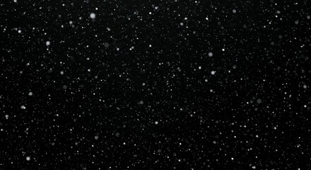 Obraz premium Black starry night sky background with white scattered stars and cosmic dust particles for astronomy and space themes