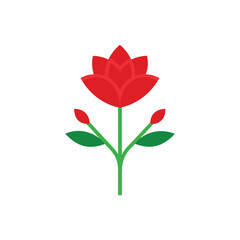 Red valerian flower icon on white background