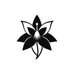 Snowflake leucojum flower silhouette