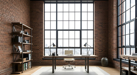 Industrial Loft Office with Natural Light