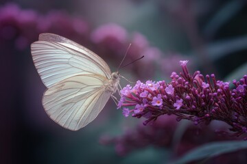 Naklejka premium Close up of butterfly on bloom