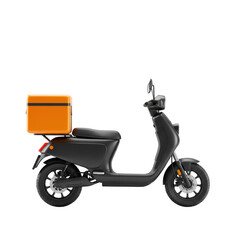 Fototapeta premium 3d electric scooter with cargo box isolated on transparent background
