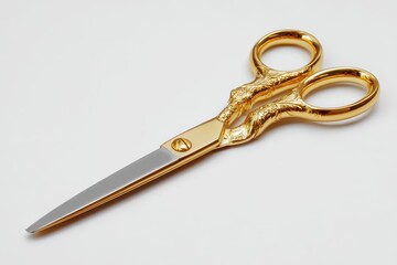Gold handled scissors on a white background