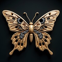wooden butterfly high ornamental details