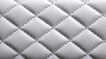 Fototapeta premium White leather surface with a diamond pattern. The white color of the leather. The image conveys a feeling of elegance