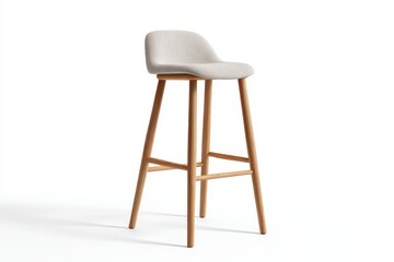 Isolated side view of a tall soft bar stool on a white background