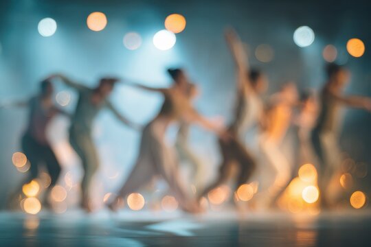 Modern dance show with a soft focus blurred backdrop