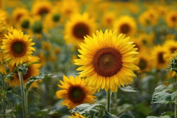 Fototapeta premium Photo of a sunflower garden