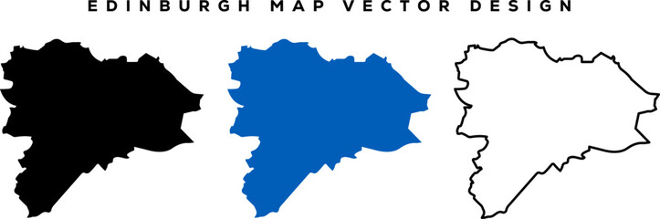 Edinburgh Scotland Map Vector Illustration | Detailed City Travel Guide Design