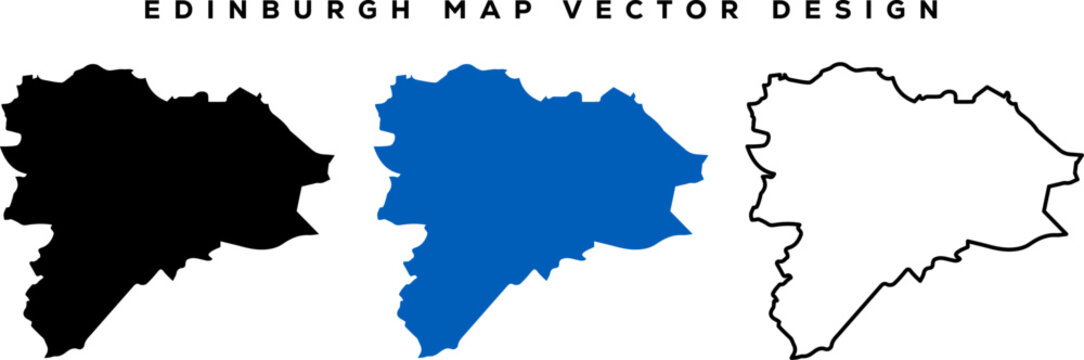 Edinburgh Scotland Map Vector Illustration | Detailed City Travel Guide Design