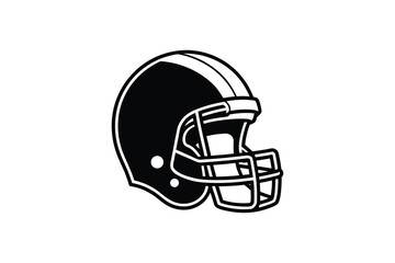 Fototapeta premium American Football Helmet Black and White Illustration silhouette