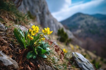 Obraz premium Spring blooms in Crimea s mountains nature awakens