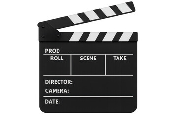 Movie clapperboard with transparent background for easy editing