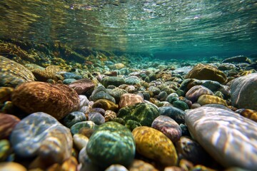 The base of a transparent brook