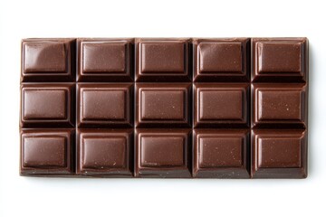 Fototapeta premium Top view of chocolate bar against white backdrop