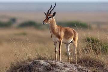 Fototapeta premium Topi on a mound in the savannah