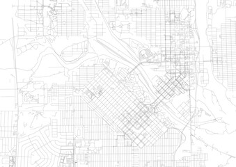 Zoomed-In Vector Map of Pueblo Highways and Streets
